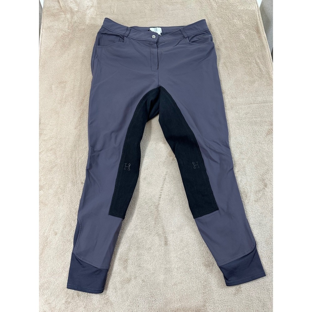 Hadley by SmartPak pants Women 36L Grey Full Seat Equestrian Breeches Riding EUC